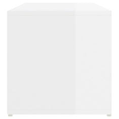 shumee Botníková lavice lesklá bílá 105 x 35 x 35 cm dřevotříska