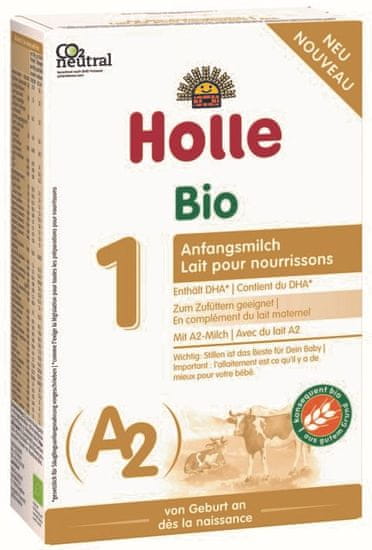 Holle Bio A2 počáteční mléko 1. od první lahvičky 400g x 3ks