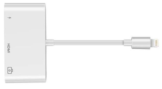 Coteetci Adaptér 3v1 Lightning na HDMI, USB-A a Lightning - zánovní
