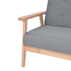 Greatstore Trojmístná sedačka, textilní čalounění, šedá