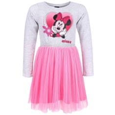 Disney Šedo-růžové tylové šaty s dlouhým rukávem Minnie Mouse DISNEY, 128/134