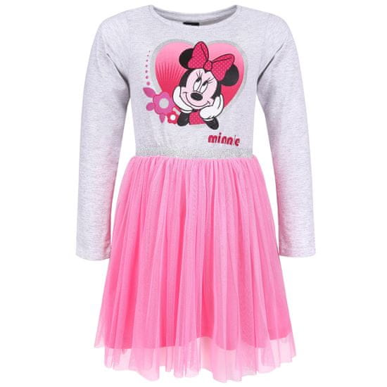 Disney Šedo-růžové tylové šaty s dlouhým rukávem Minnie Mouse DISNEY