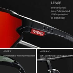 KDEAM Warren 02 cyklistické brýle, Black / Red