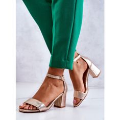 Vinceza Dámské módní sandály na podpatku Gold velikost 36