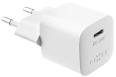 FIXED Set síťové nabíječky Mini s USB-C výstupem a USB-C/USB-C kabelu, podpora PD, 1 m, 20WFIXC20M-CC-WH, bílý - rozbaleno