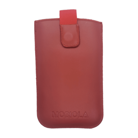 Mobiola Vysouvací pouzdro pro tlačítkový telefon Mobiola MB800, vyrobeno na Slovensku, kožené, červené
