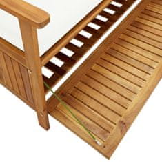 Greatstore Úložná lavice s poduškou 170 cm masivní akáciové dřevo