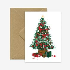 Decor By Glassor Dárkové přání vánoční stromeček s obálkou