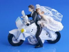 Paris Dekorace Svatební figurky ženich a nevěsta na motorce, D-PF33