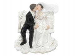 Paris Dekorace Svatební figurky ženich a nevěsta na lavičce
