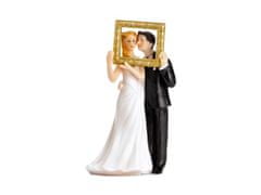 Paris Dekorace Svatební figurka nevěsta s ženichem s rámečkem