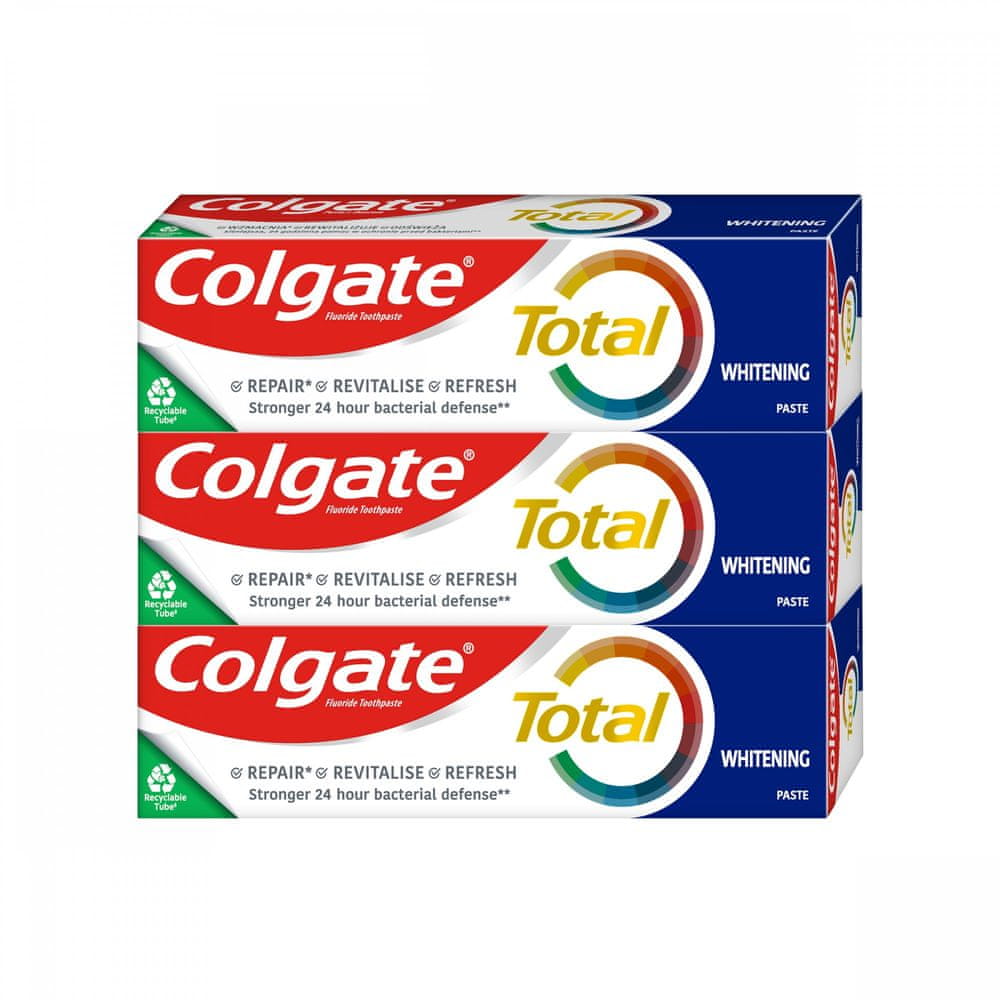 Levně Colgate Zubní pasta Total Whitening 3 x 75 ml