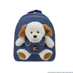 Džínový batoh pro děti od 3 do 6 let s odnímatelným bílým psím maskotem