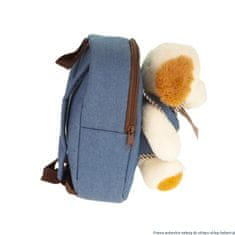 Džínový batoh pro děti od 3 do 6 let s odnímatelným bílým psím maskotem