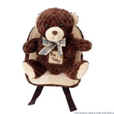 HABARRI Béžovo-hnědý batůžek pro batolata s odnímatelným maskotem v podobě hnědého medvěda "Brown Bear".