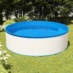 Greatstore Nadzemní bazén se 4stupňovými schůdky 350 x 90 cm bílý