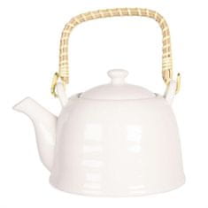 Clayre & Eef Keramická konvička bílá na čaj 500 ml