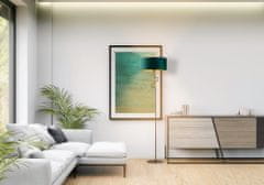 LYSNE.PL Dekorativní stojací osvětlení do obývacího pokoje MORONI GOLD, stříbrný rám, černá/zlatá