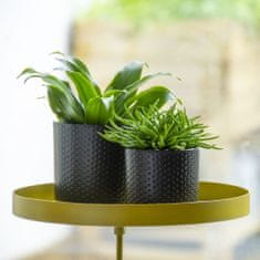 Vidaxl Esschert Design Podnos na rostliny s držákem, kulatý, zlatý, velikost L