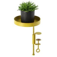 Vidaxl Esschert Design Podnos na rostliny s držákem, kulatý, zlatý, velikost S