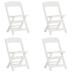 Vidaxl Skládací zahradní židle 4 ks PP bílé