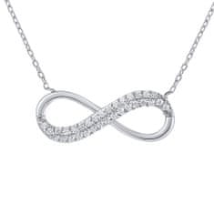 Silvego Stříbrný náhrdelník infinity Sara s Brilliance Zirconia