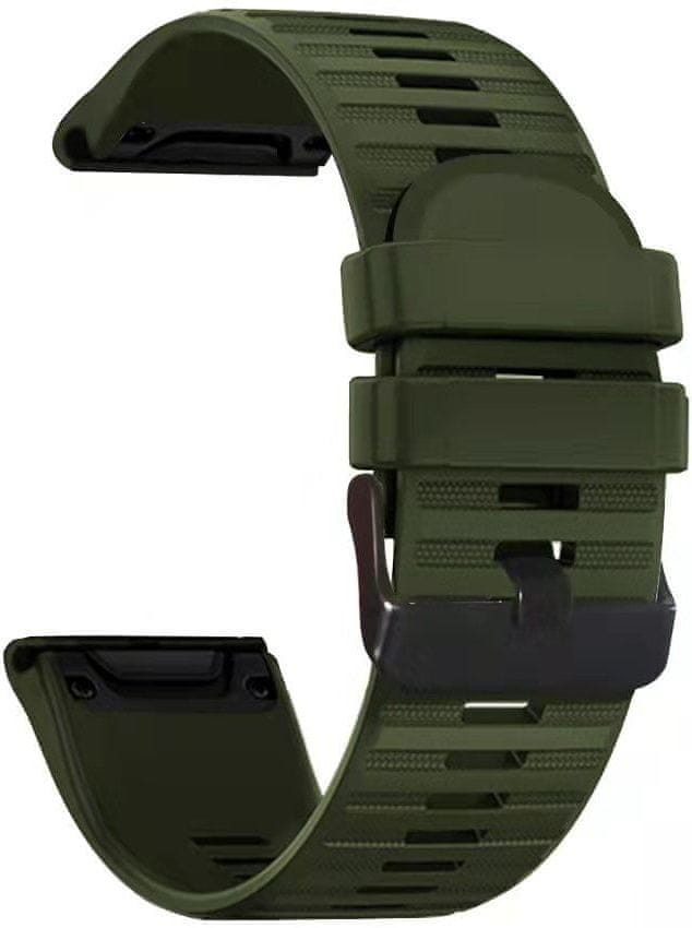 RhinoTech řemínek pro Garmin QuickFit sportovní silikonový 22mm, RTSS-034-NG, tmavě zelený