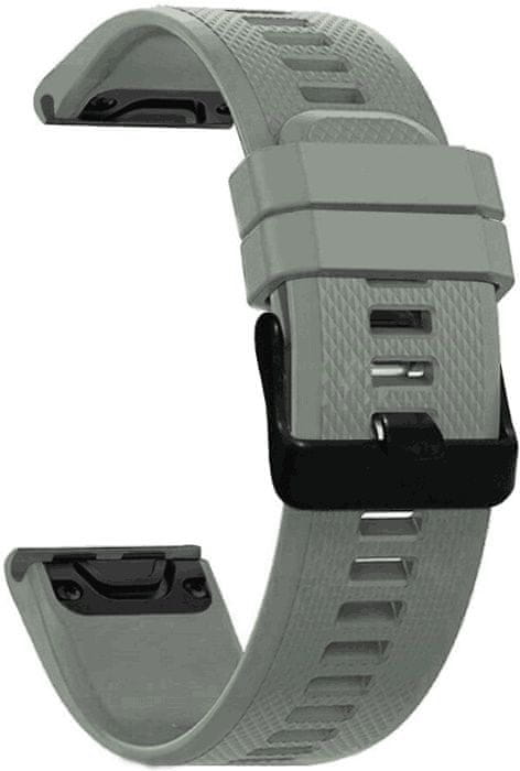 Levně RhinoTech řemínek pro Garmin QuickFit sportovní silikonový 26mm, RTSS-038-GY, šedý