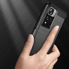 MG Carbon Case Flexible silikonový kryt na Xiaomi Poco X4 NFC, černý