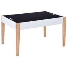 Vidaxl 3dílná sada dětského tabulového stolu a židlí černobílá