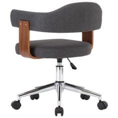 shumee Otočná kancelářská židle šedá ohýbané dřevo a textil