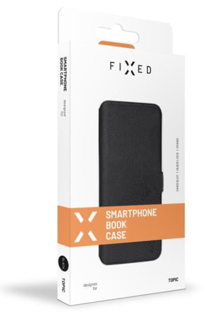 FIXED Tenké pouzdro flipové FIXED Topic pro Motorola Moto E20 (FIXTOP-802-BK) černé
