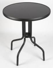 Garden King Balkonový stolek kovový se skleněnou deskou průměr 60 cm, samostatně