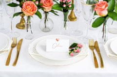 Paris Dekorace Svatební jmenovky na stůl srdce, růžové zlato