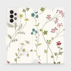 Mobiwear Flip pouzdro na mobil Samsung Galaxy A13 - MD03S Tenké rostlinky s květy