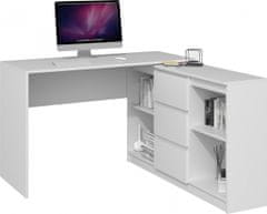 Artenat Pracovní stůl s knihovnou Plus II, 120 cm, bílá