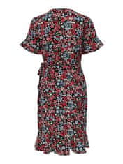 ONLY Dámské šaty ONLOLIVIA Regular Fit 15206407 Black Red Shore Flower (Velikost 34)