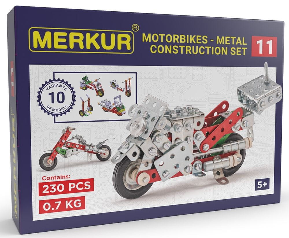 Levně Merkur 011 Motocykl, 230 dílů, 10 modelů