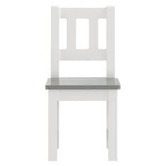 shumee 3dílná sada dětského stolu a židlí bílá a šedá MDF