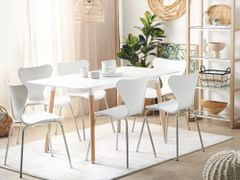 Beliani Rozkládací jídelní stůl 120/150 x 80 cm bílý / světlé dřevo MIRABEL