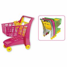 Androni Nákupní vozík se sedátkem - růžový