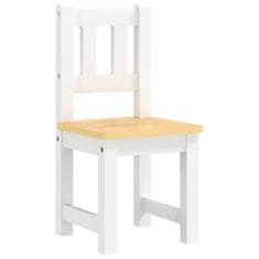 shumee 4dílná sada dětského stolu a židlí bílá a béžová MDF