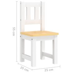 shumee 4dílná sada dětského stolu a židlí bílá a béžová MDF