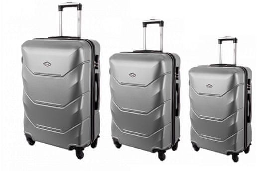 RGL  Cestovní kufry R720,skořepinové,3 kusy-m,l,xl, stříbrný