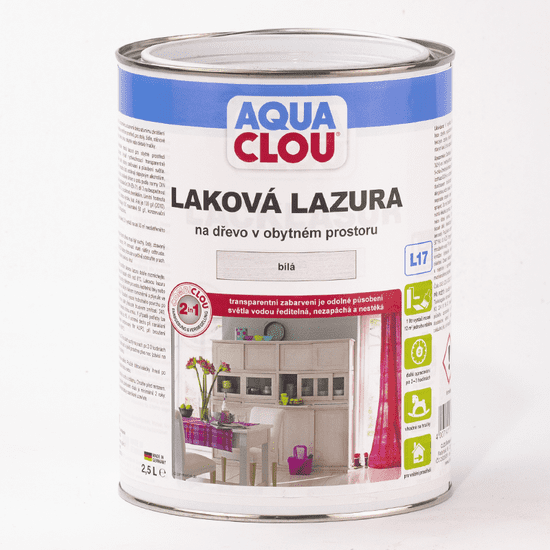 Clou Laková lazura L17 AQUA CombiCLOU č. 24 kamenná šedá je určena k ochrannému a dekorativnímu nátěru předmětů ze surového dřeva a skvěle se hodí i pro renovační nátěry, 375 ml