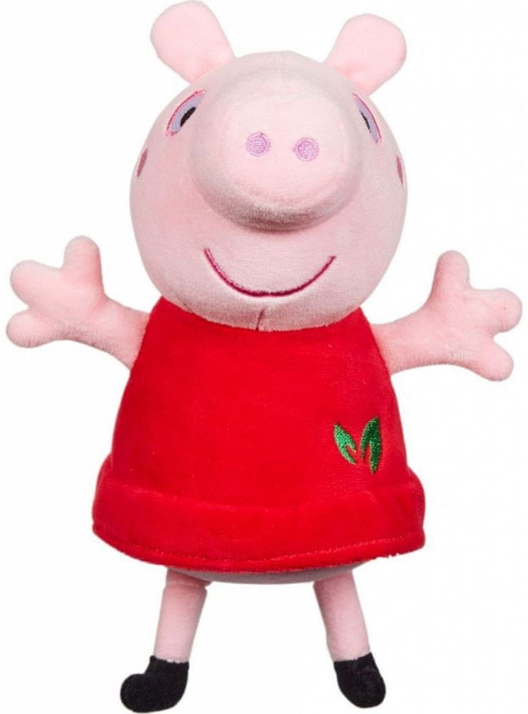 TM Toys Peppa Pig ECO plyšová Peppa 20 cm červené šaty