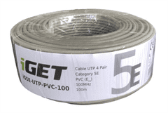 iGET Síťový kabel iGET CAT5E UTP PVC Eca 100m/role