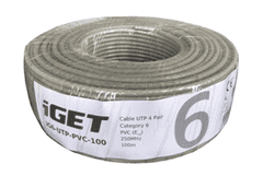 iGET Síťový kabel iGET CAT6 UTP PVC Eca 100m/role
