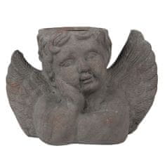 Clayre & Eef Cementový květináč ANGEL 6TE0401