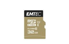 Emtec Paměťová karta "Elite Gold", microSDHC, 32GB, UHS-I/U1, 85/20 MB/s, adaptér, ECMSDM32GHC10GP